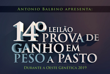 14º LEILÃO PROVA DE GANHO EM PESO A PASTO