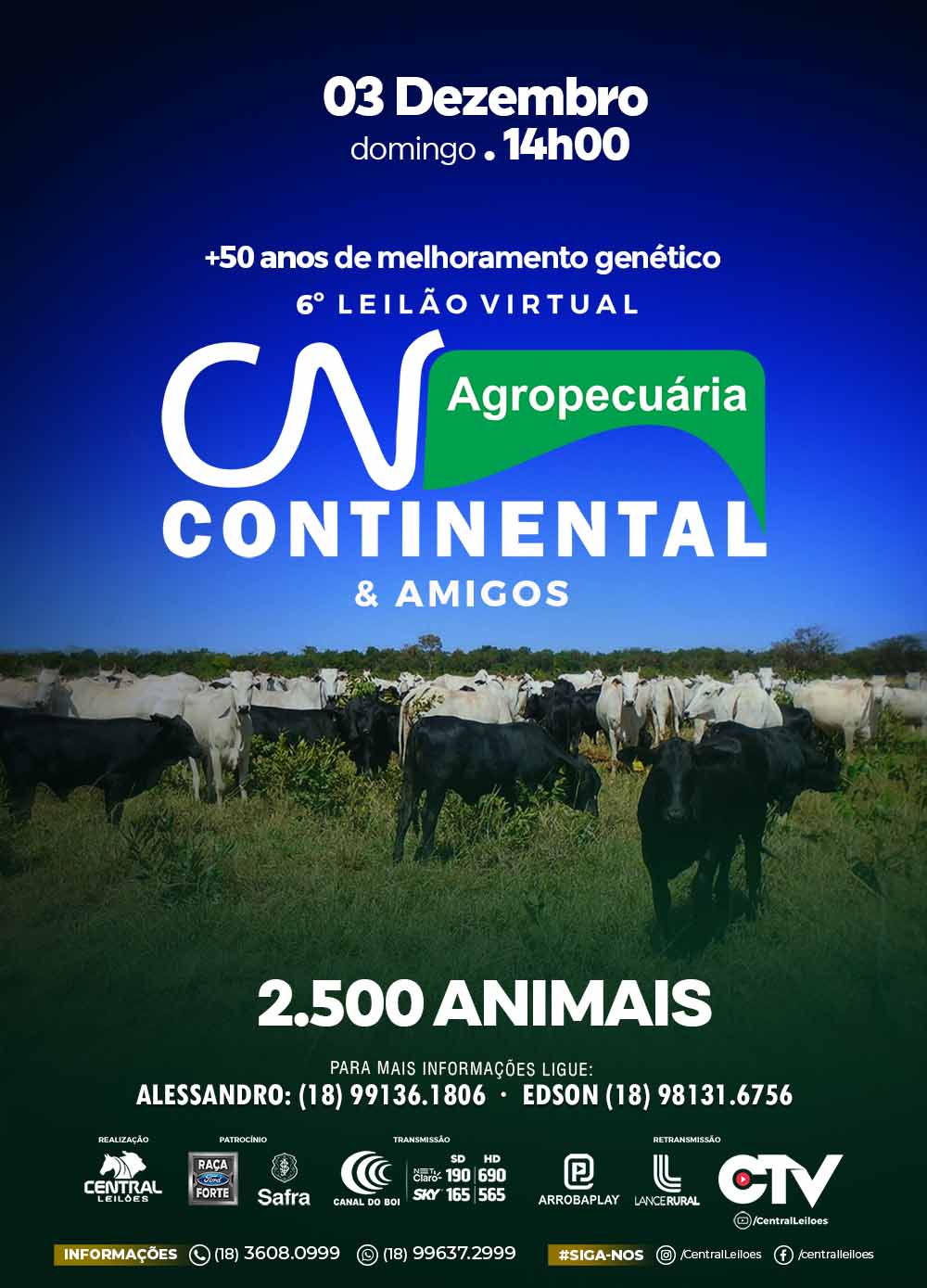 6º LEILÃO VIRTUAL AGROPECUÁRIA CONTINENTAL & AMIGOS